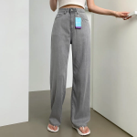 Женские летние длинные wide-fit джинсы с охлаждающим эффектом, эластичной тканью и скрытой резинкой