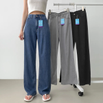 Женские летние длинные wide-fit джинсы с охлаждающим эффектом, эластичной тканью и скрытой резинкой