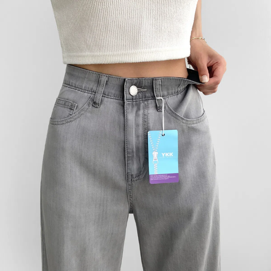 Женские летние длинные wide-fit джинсы с охлаждающим эффектом, эластичной тканью и скрытой резинкой