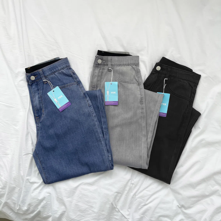 Женские летние длинные wide-fit джинсы с охлаждающим эффектом, эластичной тканью и скрытой резинкой