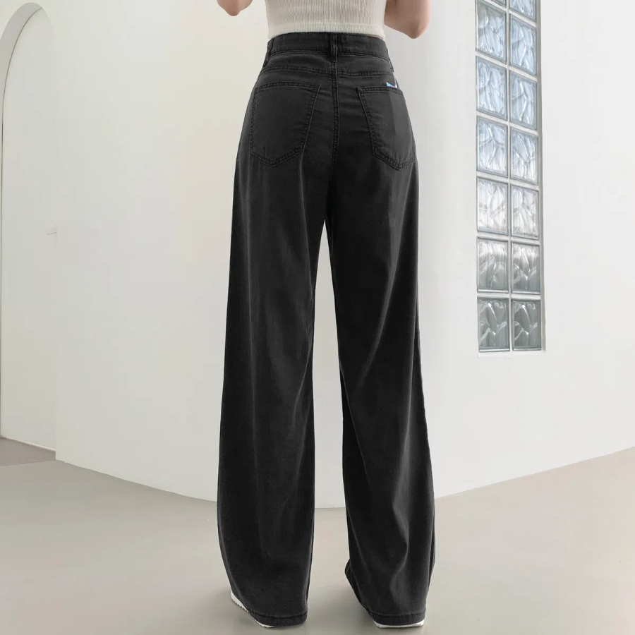 Женские летние длинные wide-fit джинсы с охлаждающим эффектом, эластичной тканью и скрытой резинкой