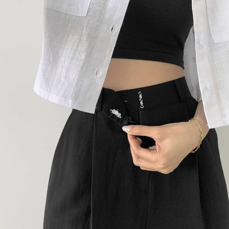 Andancho Clip Summer Linen Resort Long Wide Slacks Pants