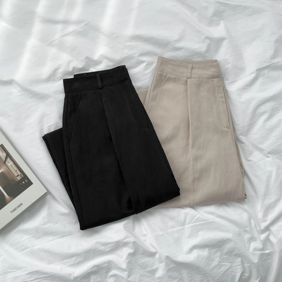 Andancho Clip Summer Linen Resort Long Wide Slacks Pants