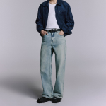 Big Brush Wide Denim Pants (Sky Blue)
