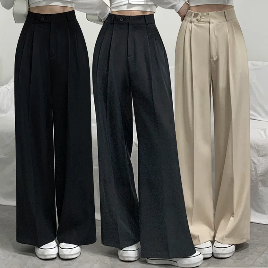 Two-Tuck Wide Slacks
