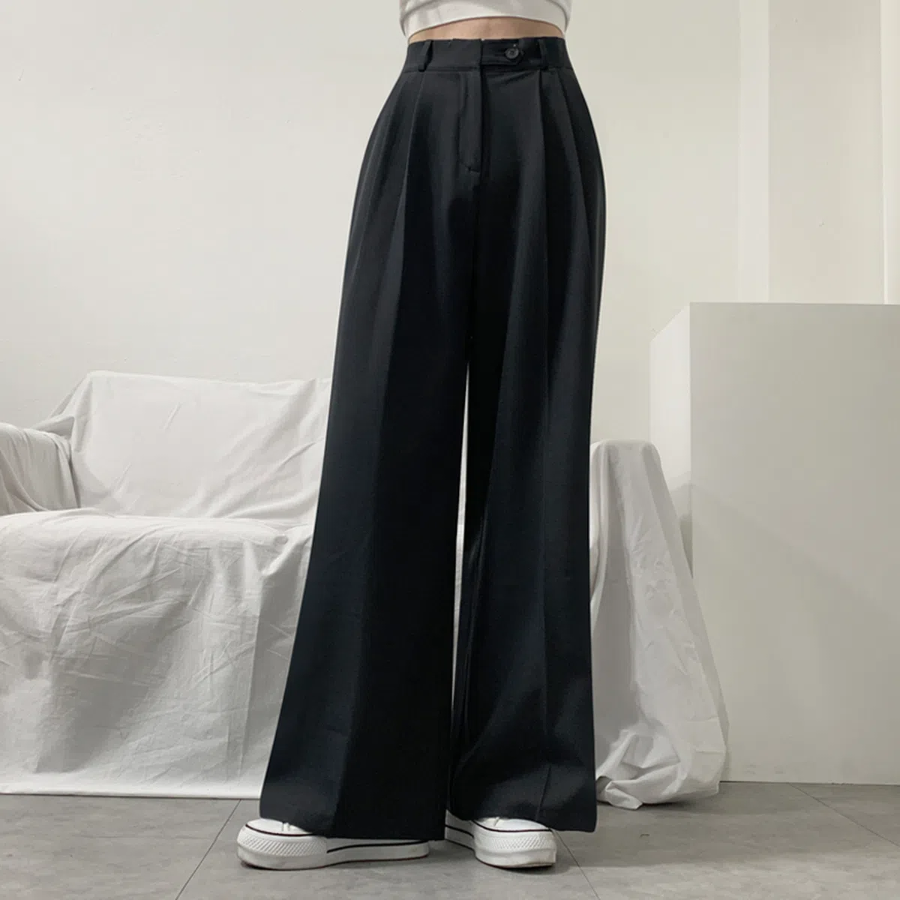 Two-Tuck Wide Slacks