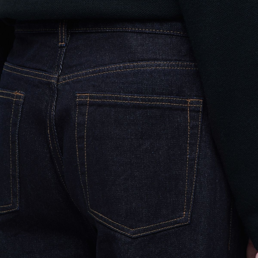 One Tuck Loose Tapered Denim Pants (Deep Indigo)