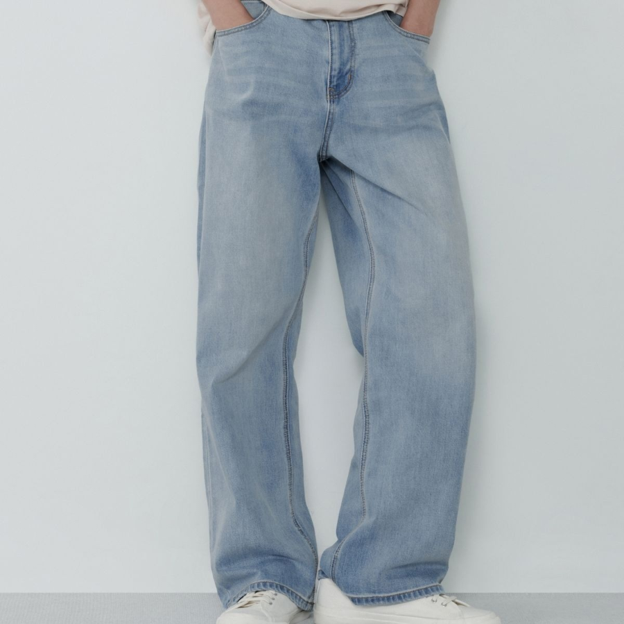 Cooltandard Wide Denim Pants (Sky Blue)