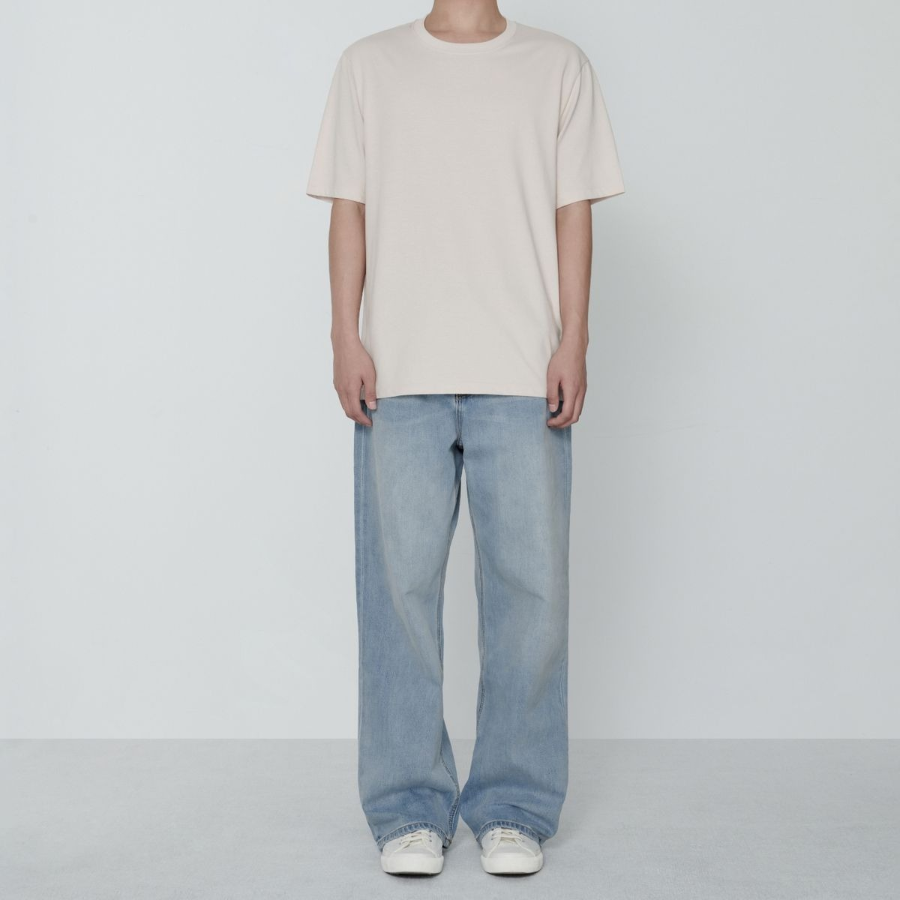 Cooltandard Wide Denim Pants (Sky Blue)