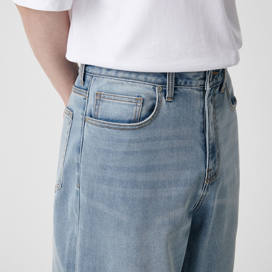 Cooltandard Wide Denim Pants (Sky Blue)