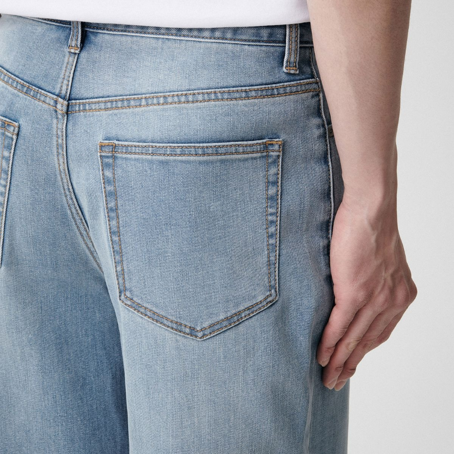 Cooltandard Wide Denim Pants (Sky Blue)