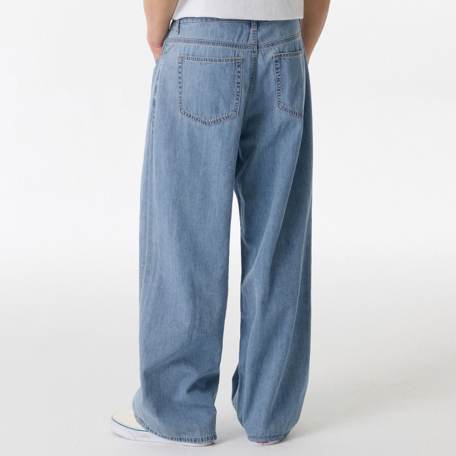 Lightweight Big Wide Denim Pants (Light Indigo)