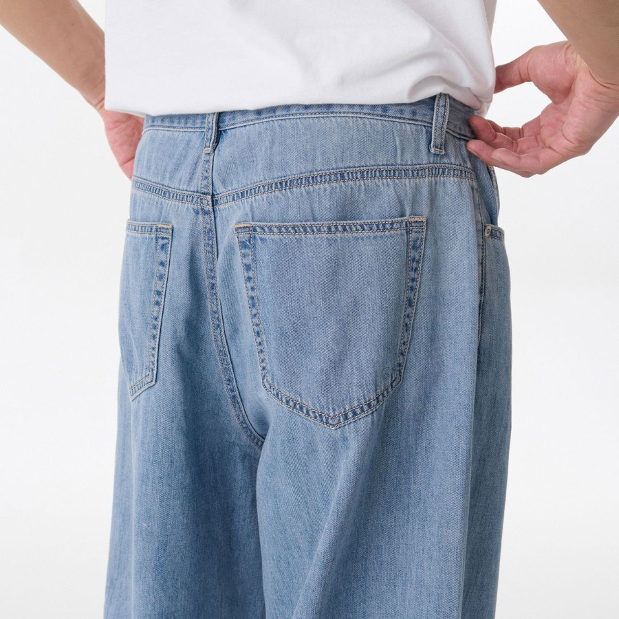 Lightweight Big Wide Denim Pants (Light Indigo)