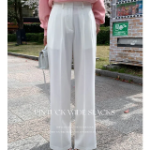 Deor 2nd Edition Buckle Button Pintuck Wide Slacks