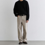 Garment Dyed Wide Denim Pants (Beige)