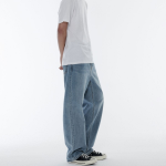 Loose Straight Denim Pants (Light Indigo)
