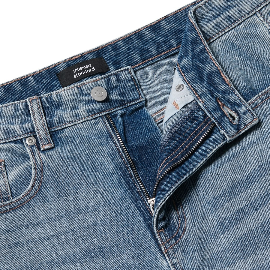 Loose Straight Denim Pants (Light Indigo)