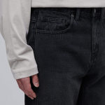 Slash Straight Denim Pants [Washed Black]