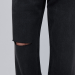 Slash Straight Denim Pants [Washed Black]