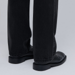 Slash Straight Denim Pants [Washed Black]