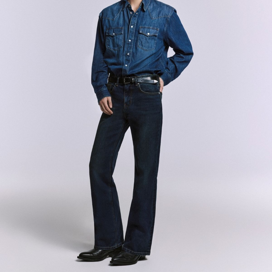 Flare Denim Pants [Dark Blue]