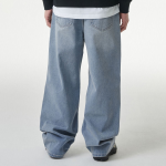 Front Destroyed Wide Denim Pants [Light Indigo]