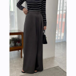 Diagonal Wrap Wide Slacks Pants