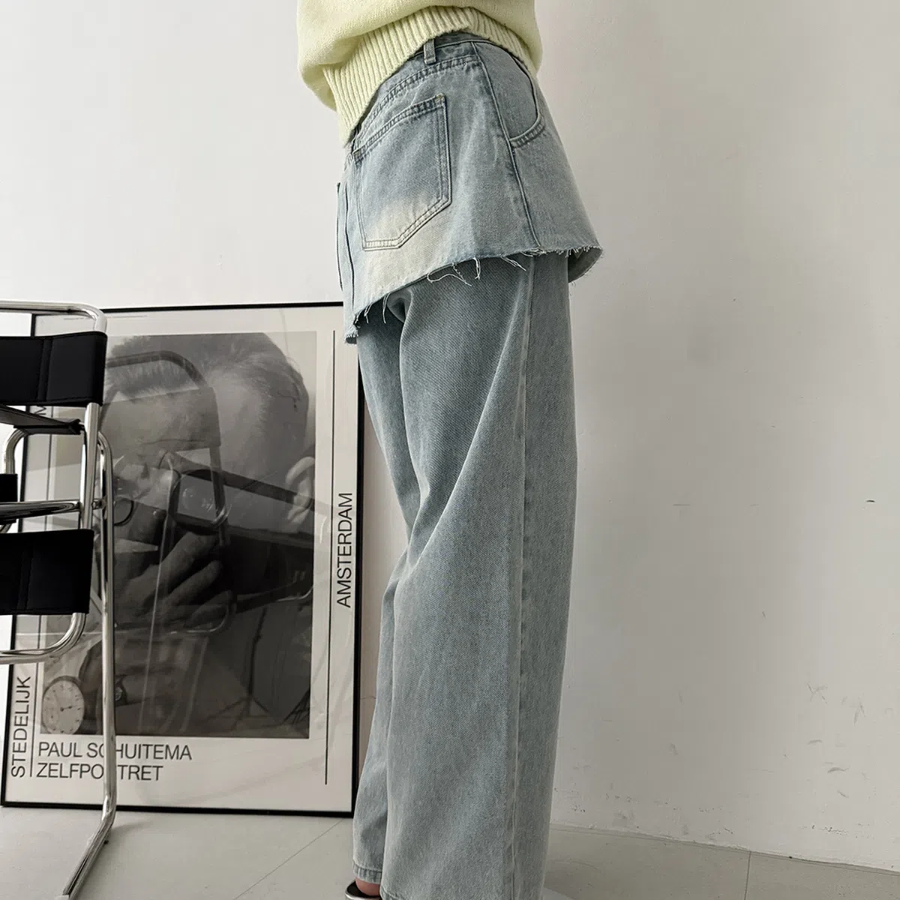 Женские джинсы Trove с эффектом юбки-обёртки (wrap skirt)