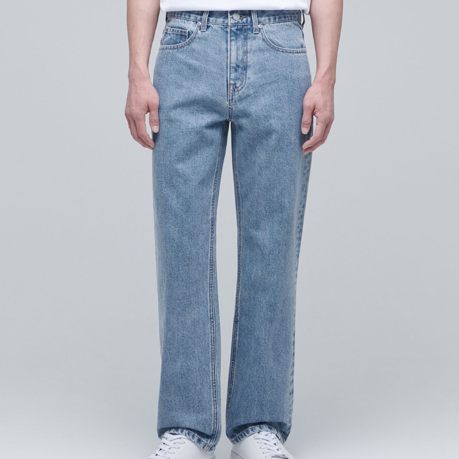 Recycled Straight Denim Pants [Light Indigo]