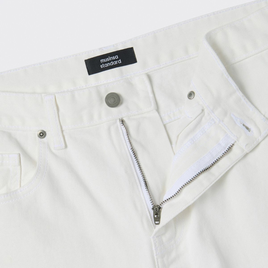 Straight Denim Pants [White]