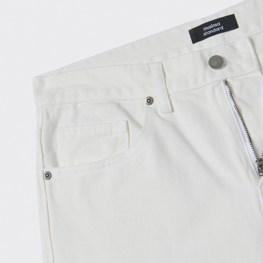 Straight Denim Pants [White]