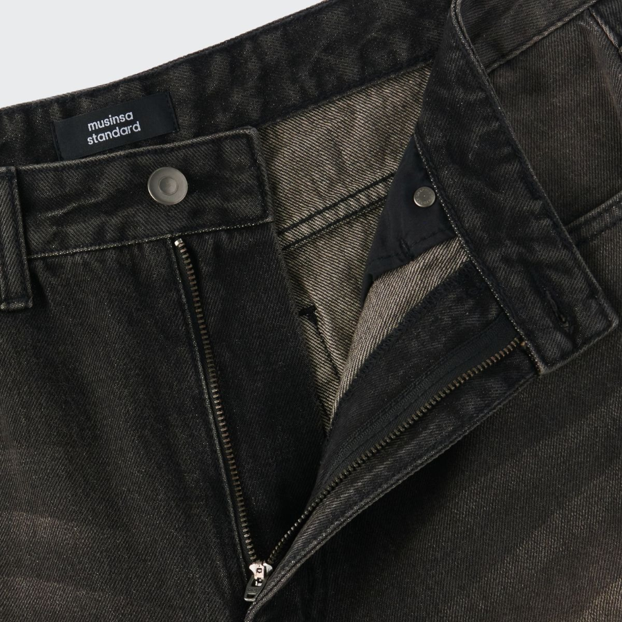 Big Brush Extra Wide Denim Pants [Rusty Black]