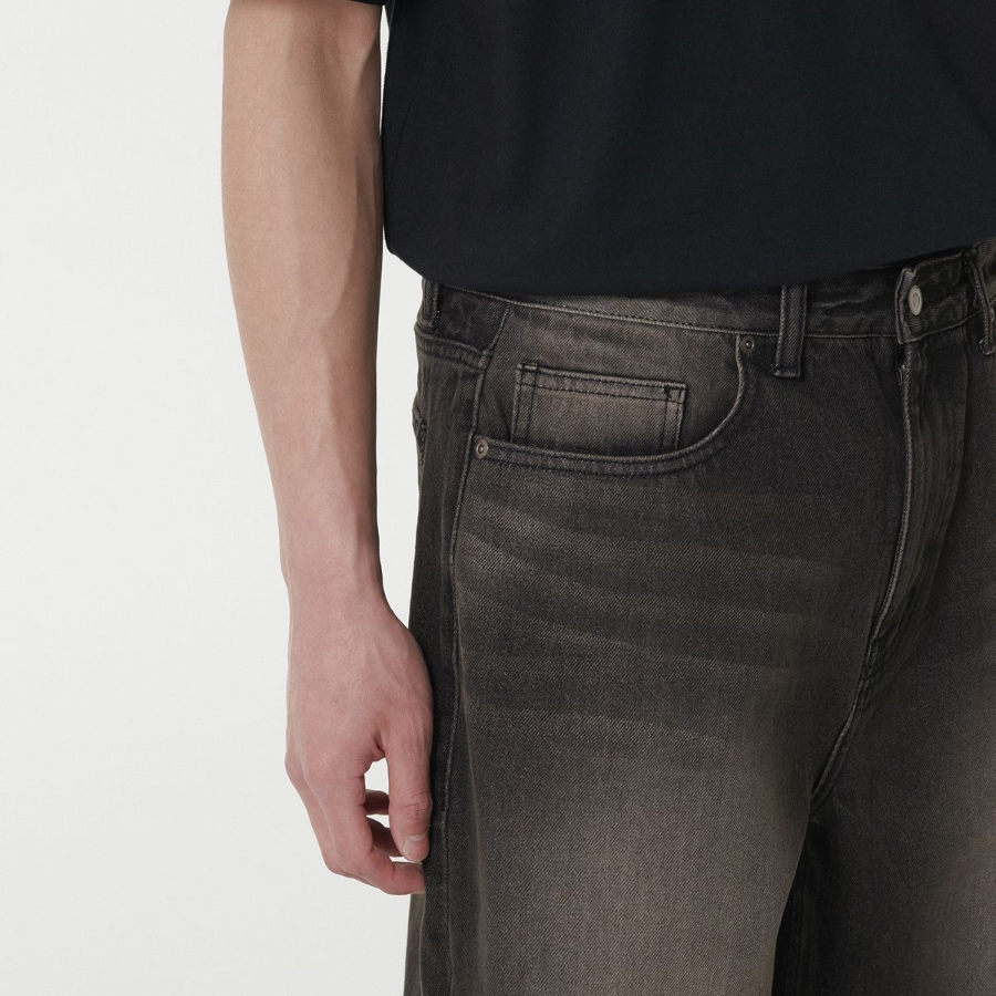 Big Brush Extra Wide Denim Pants [Rusty Black]