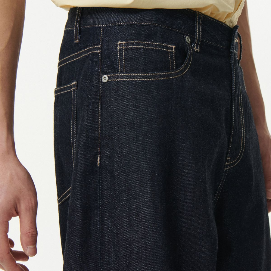 Lightweight Wide Denim Pants [Deep Indigo]