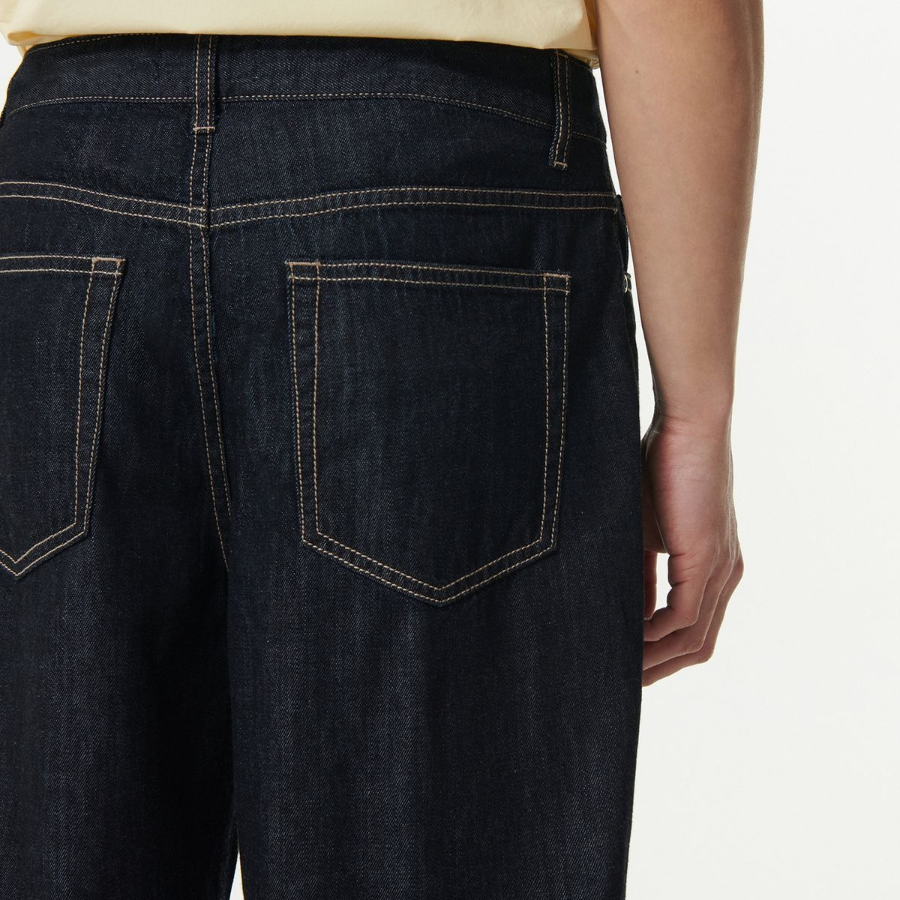 Lightweight Wide Denim Pants [Deep Indigo]