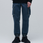 Denim Cargo Jogger Pants [Medium Indigo]