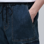 Denim Cargo Jogger Pants [Medium Indigo]