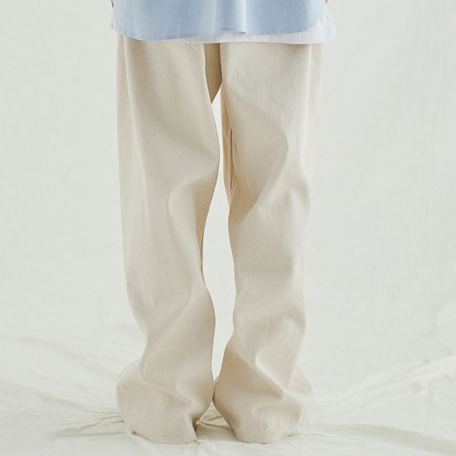 Loose Fit Denim Pants [Cream]