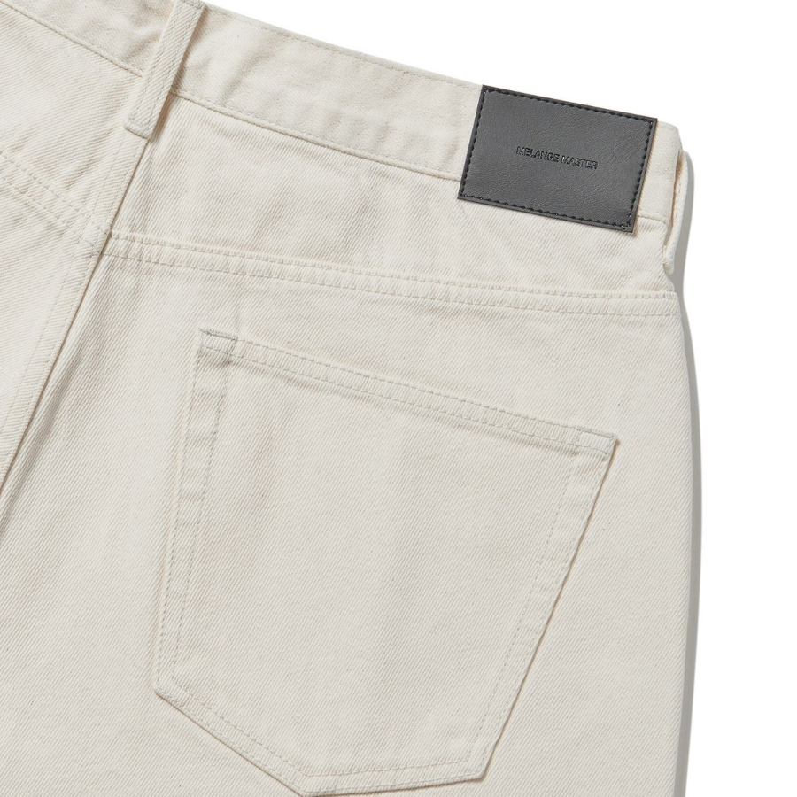 Loose Fit Denim Pants [Cream]