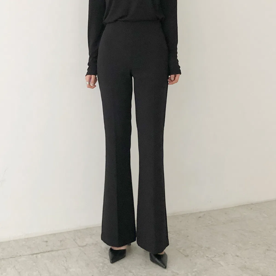 GAEUL High-Waist Side-Zip Slim Long Bootcut Slacks