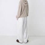 Linen-Like Semi Balloon Denim Pants [White]