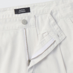 Linen-Like Semi Balloon Denim Pants [White]