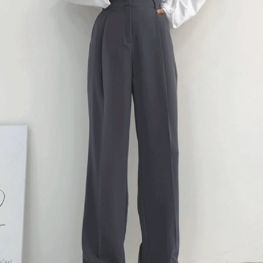 Back-Banding Chalang Pintuck Wide Slacks