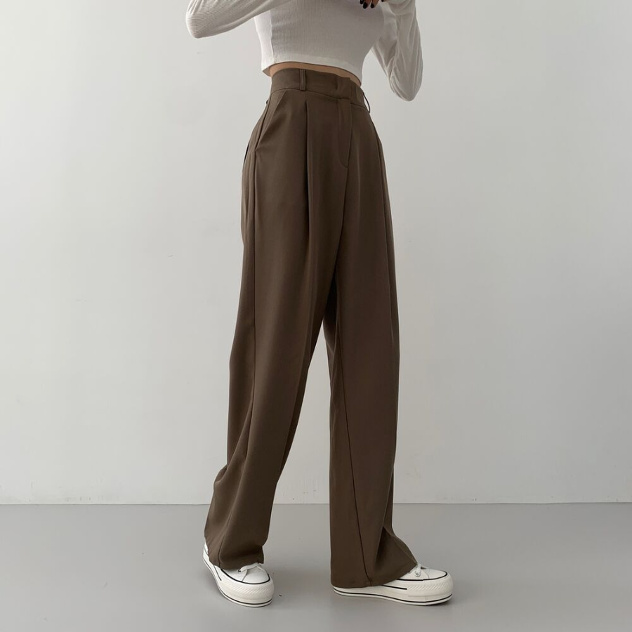 Back-Banding Chalang Pintuck Wide Slacks