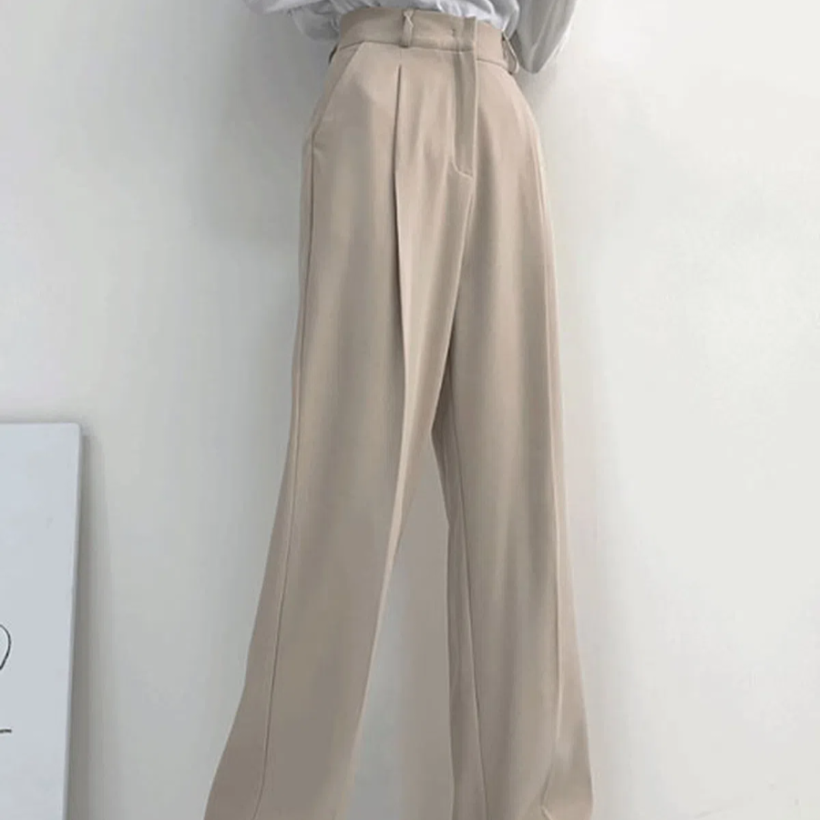 Back-Banding Chalang Pintuck Wide Slacks