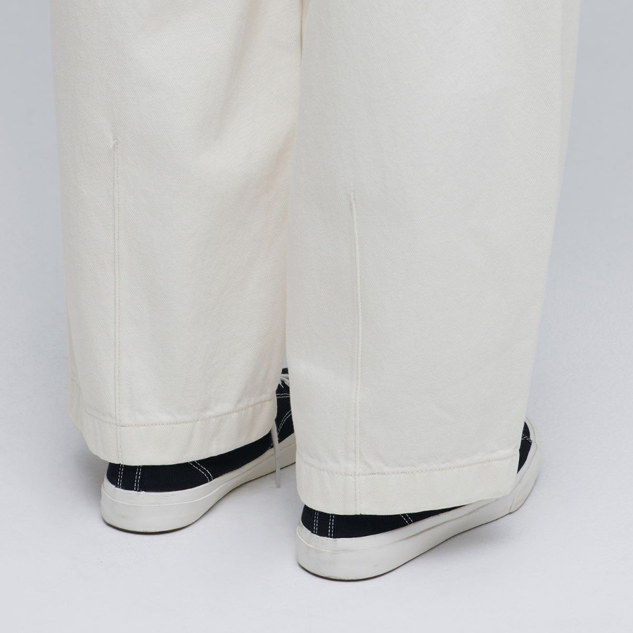 Denim Wide Balloon Pants [Cream]