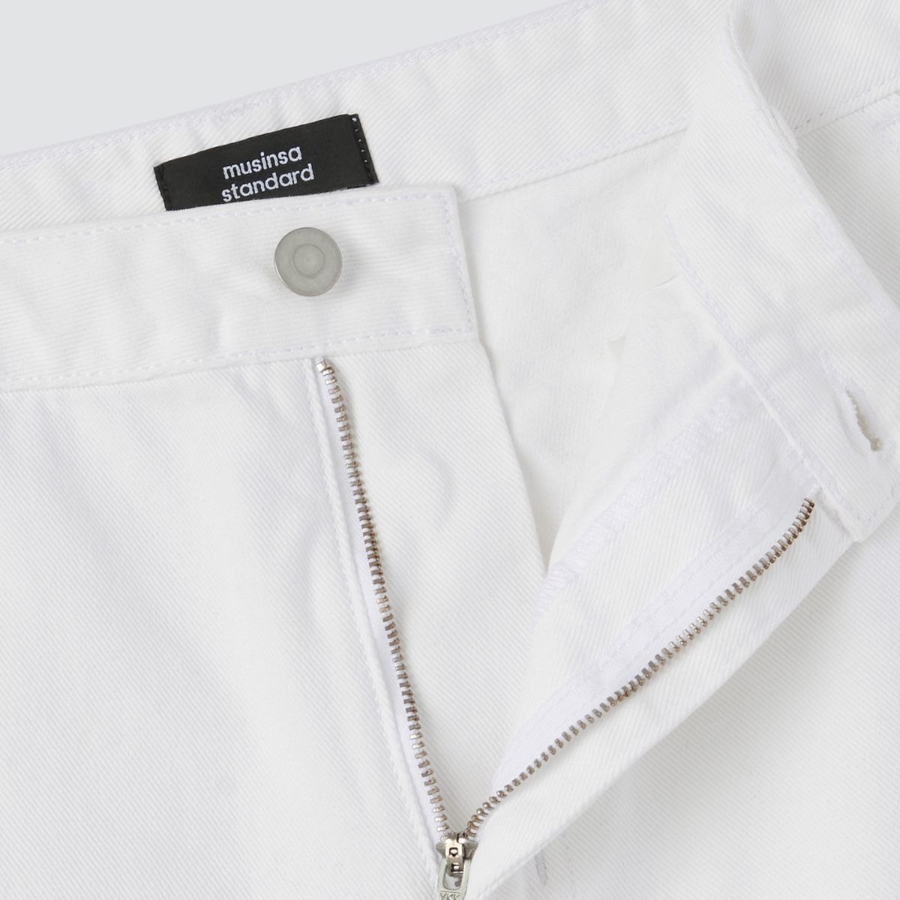 Denim Wide Carpenter Pants [White]