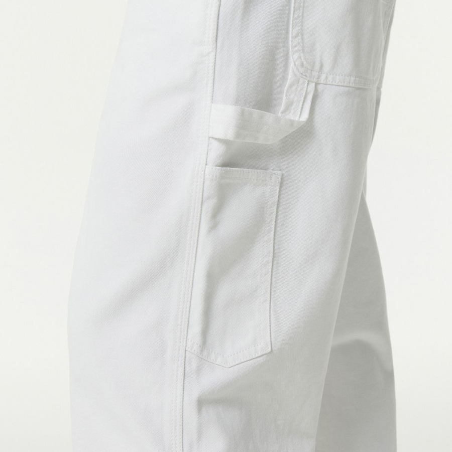 Denim Wide Carpenter Pants [White]