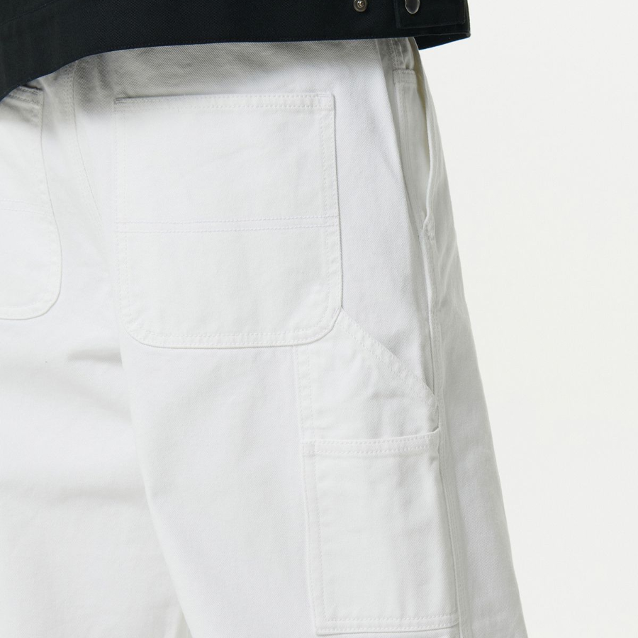 Denim Wide Carpenter Pants [White]