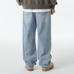 Multi-Destroyed Wide Denim Pants [Light Indigo]